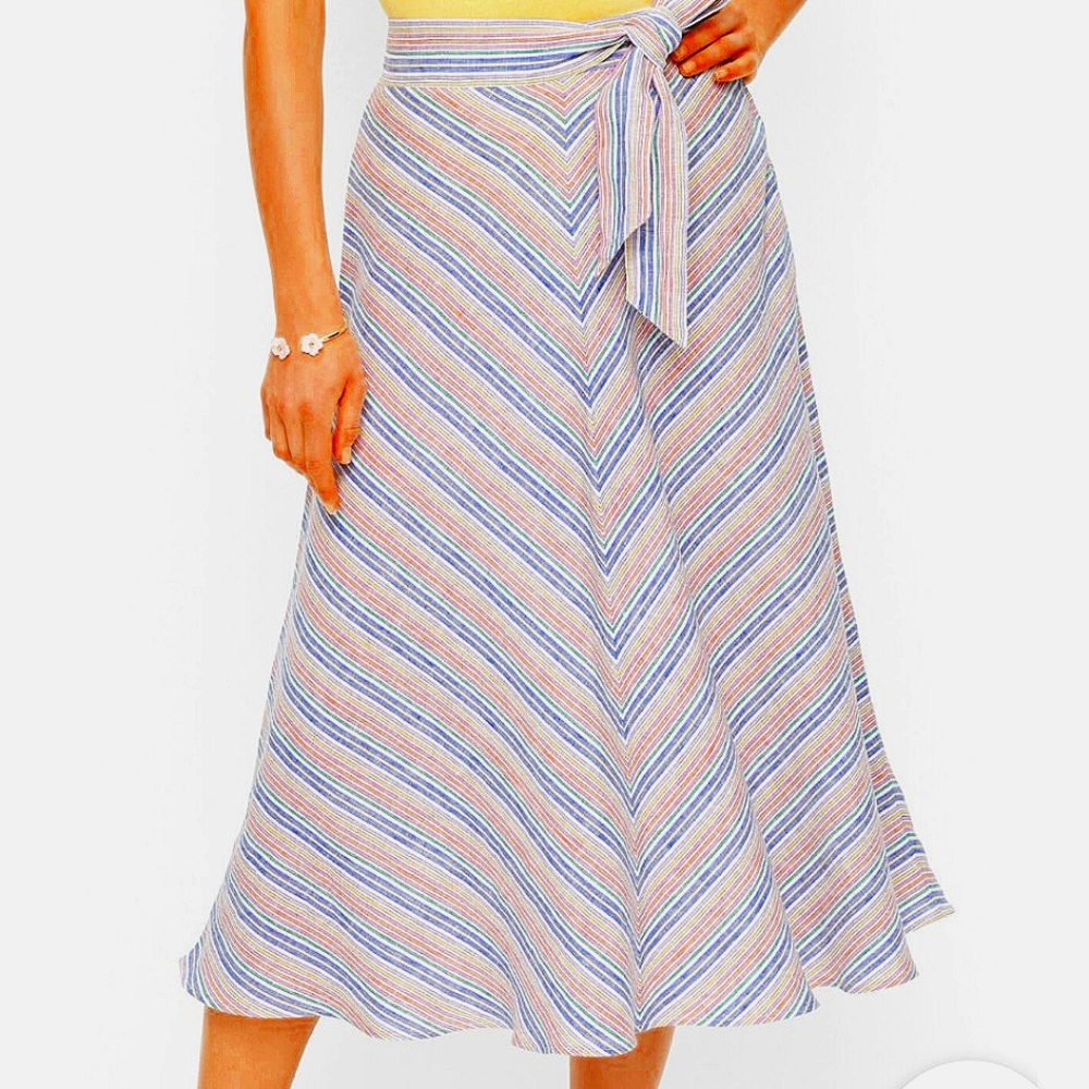 Talbots Linen Stripe Skirt